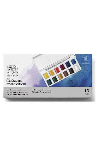 Boîte 24 demi-godets aquarelle extra-fine Winsor Newton