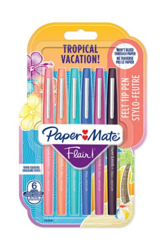 Pochette de 16 stylos feutres d'écriture Paper Mate Flair - Stylos